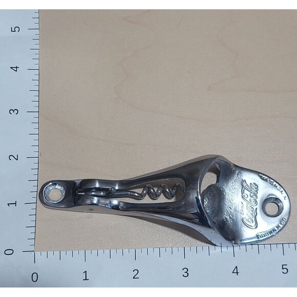 Vintage Coca Cola Wall Mount Bottle Opener Cork Screw Brown M Co N News Virginia - Picture 9 of 10